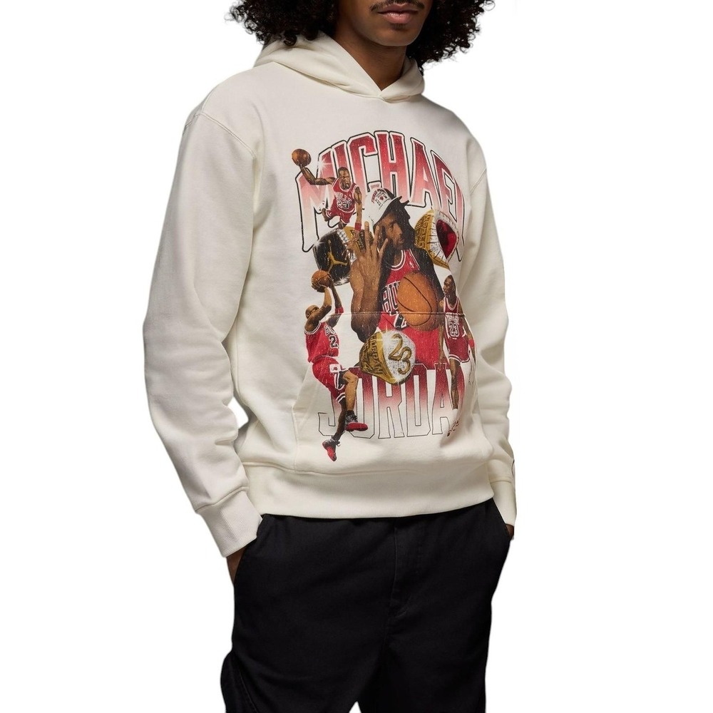 Men Jordan Flight Fleece Pullover Hoodie Sweatshirt Large
